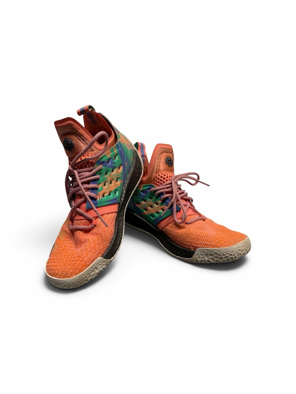 Adidas Harden vol.2 used sneakers size 8 multi color